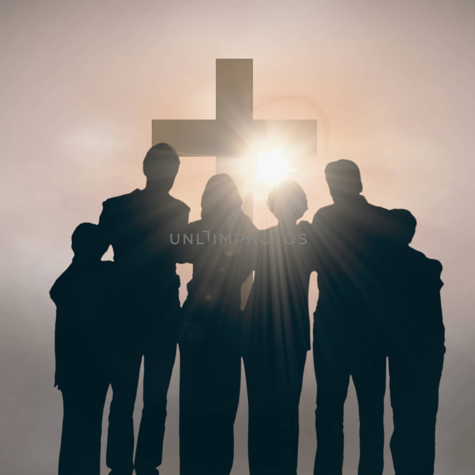Composite image of family standing against a white background by Wavebreakmedia