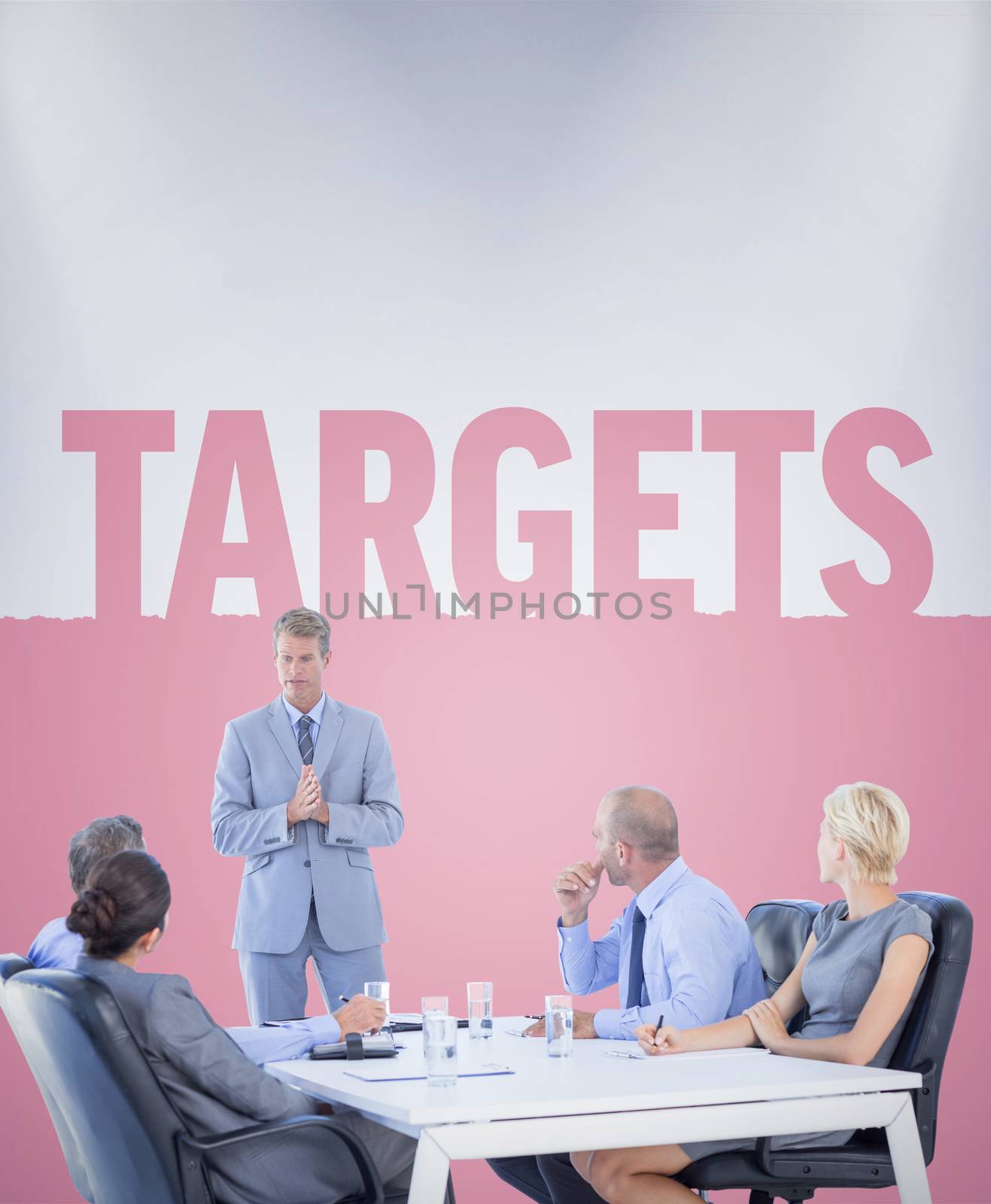 Composite image of business people listening during meeting  by Wavebreakmedia