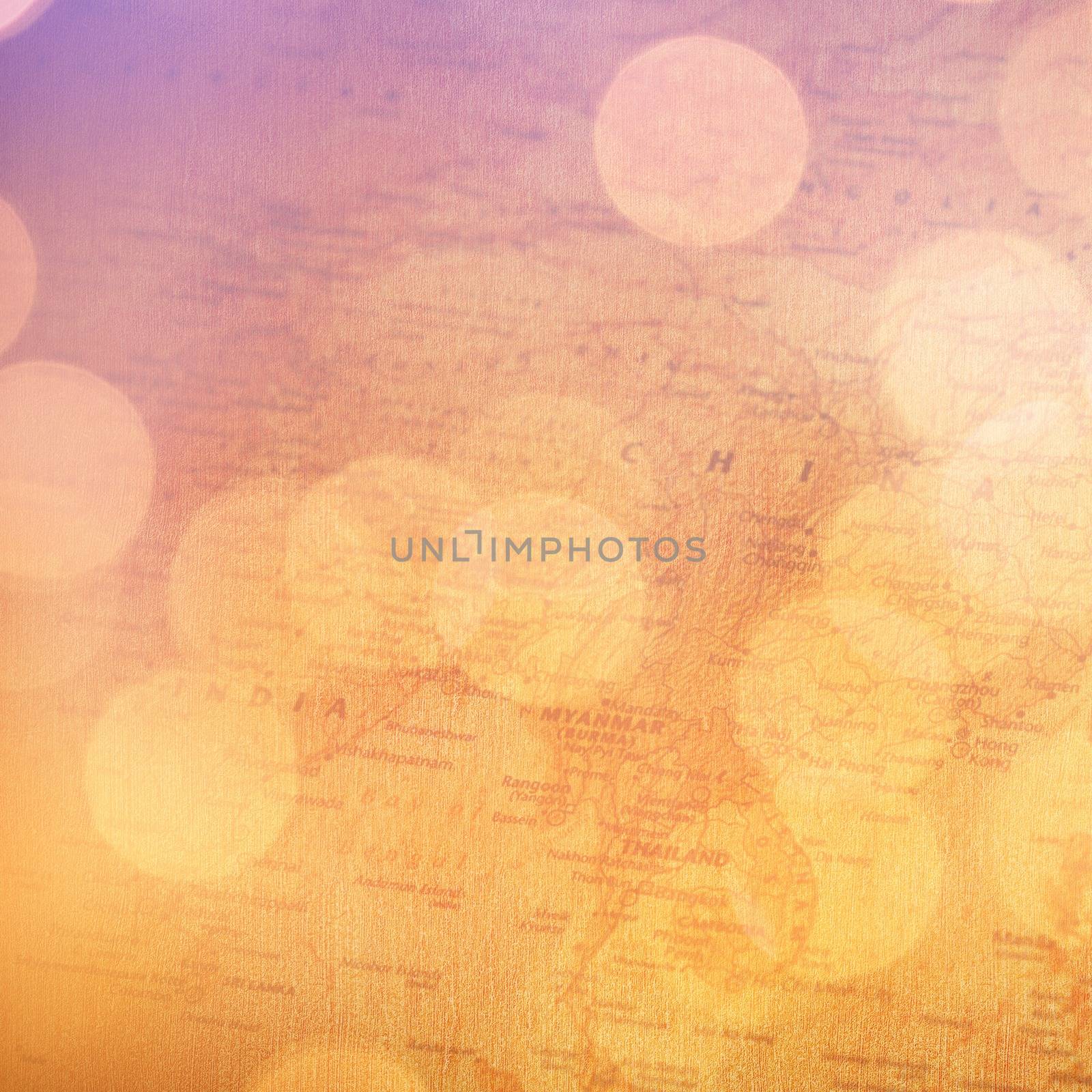 Map with lights as a background