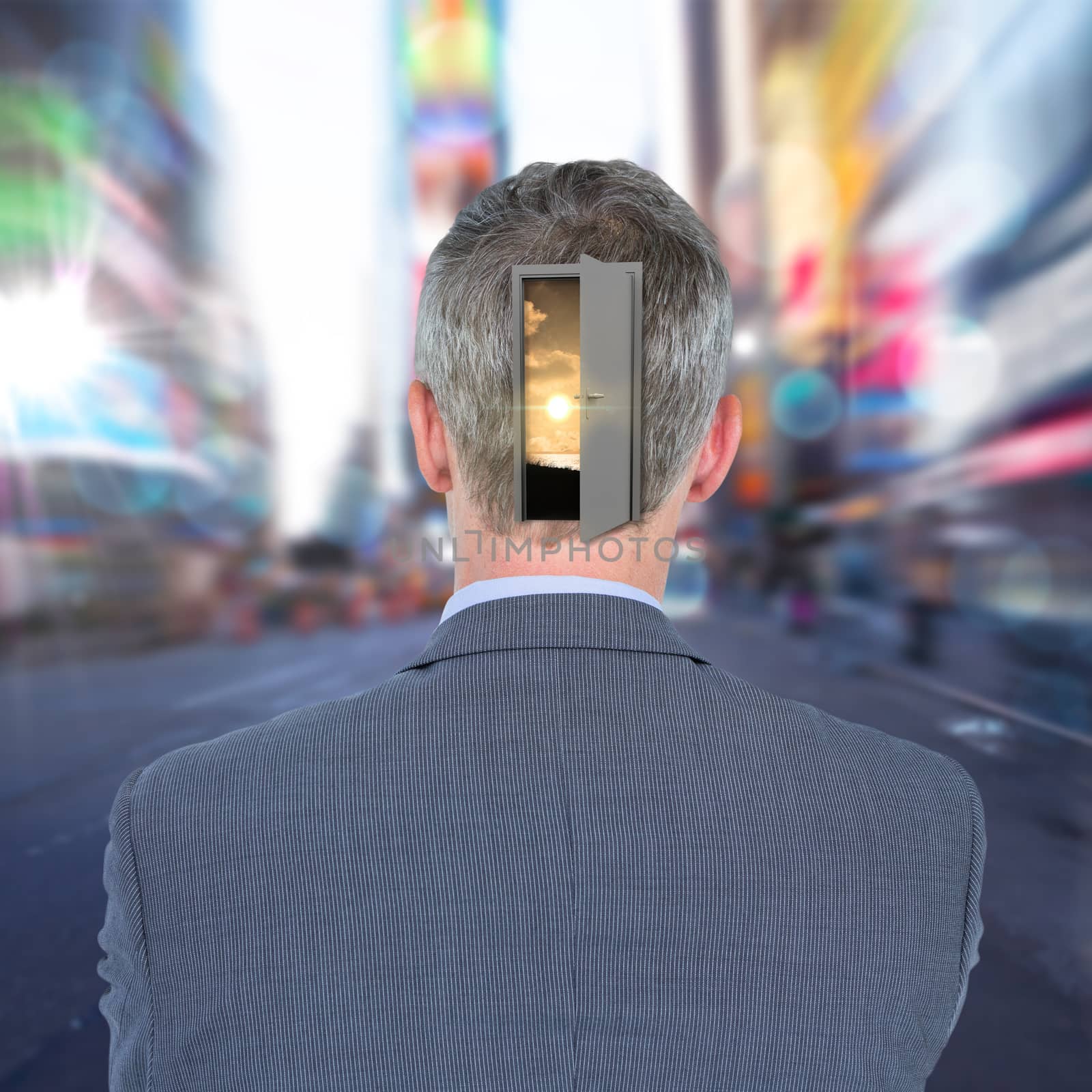 Composite image of rear view of businessman by Wavebreakmedia