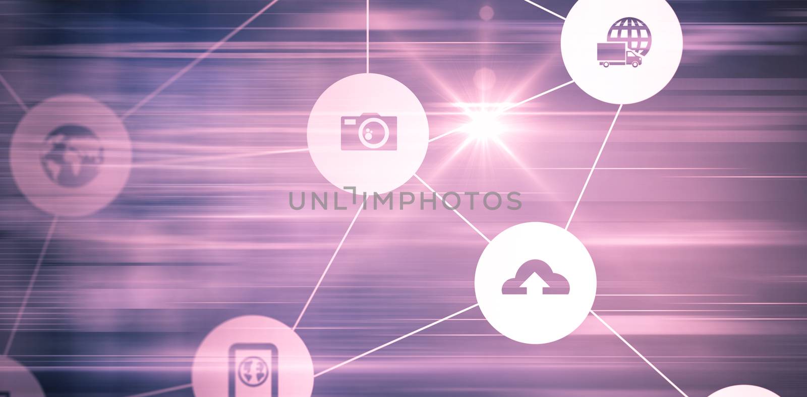 Technology icon on pink background