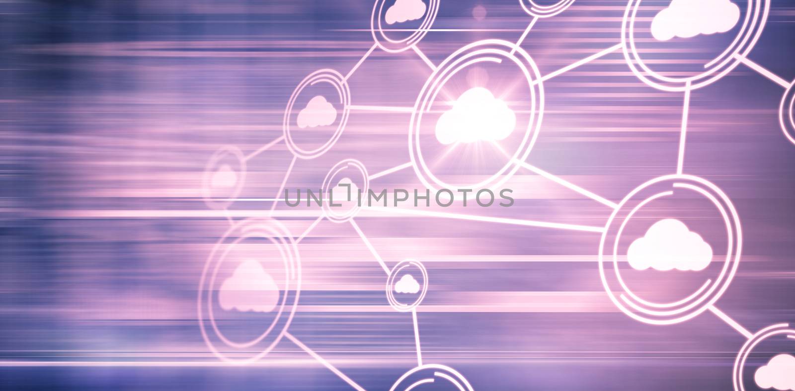 Technology interface on pink background