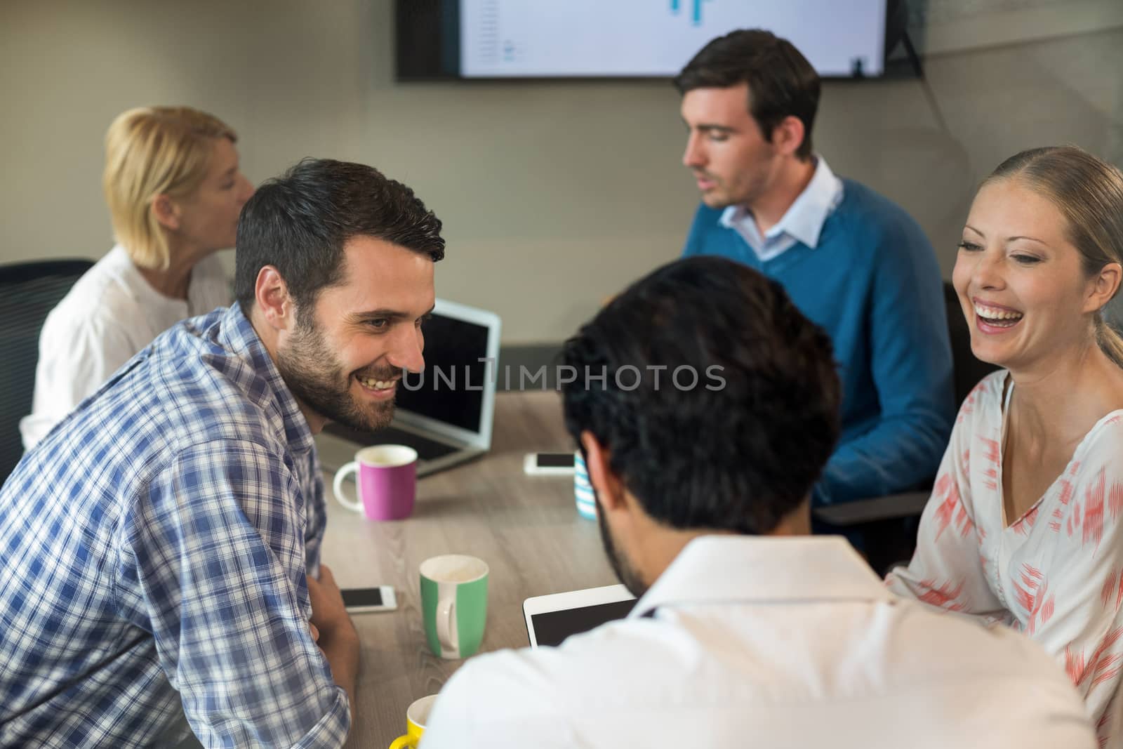 Business people interacting during a meeting in the office
