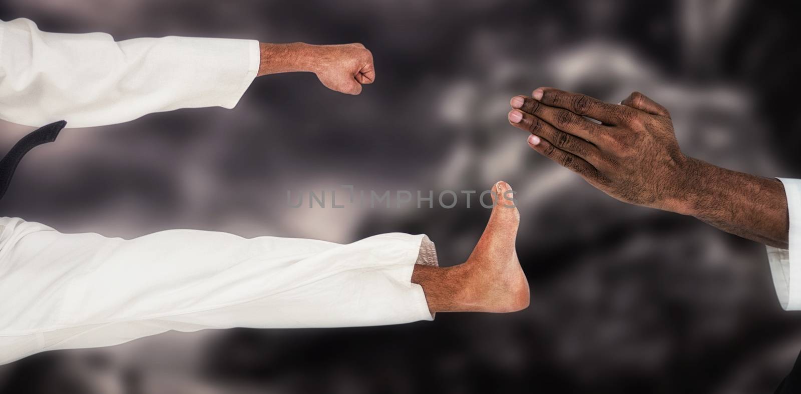 Composite image of close up view on hands by Wavebreakmedia