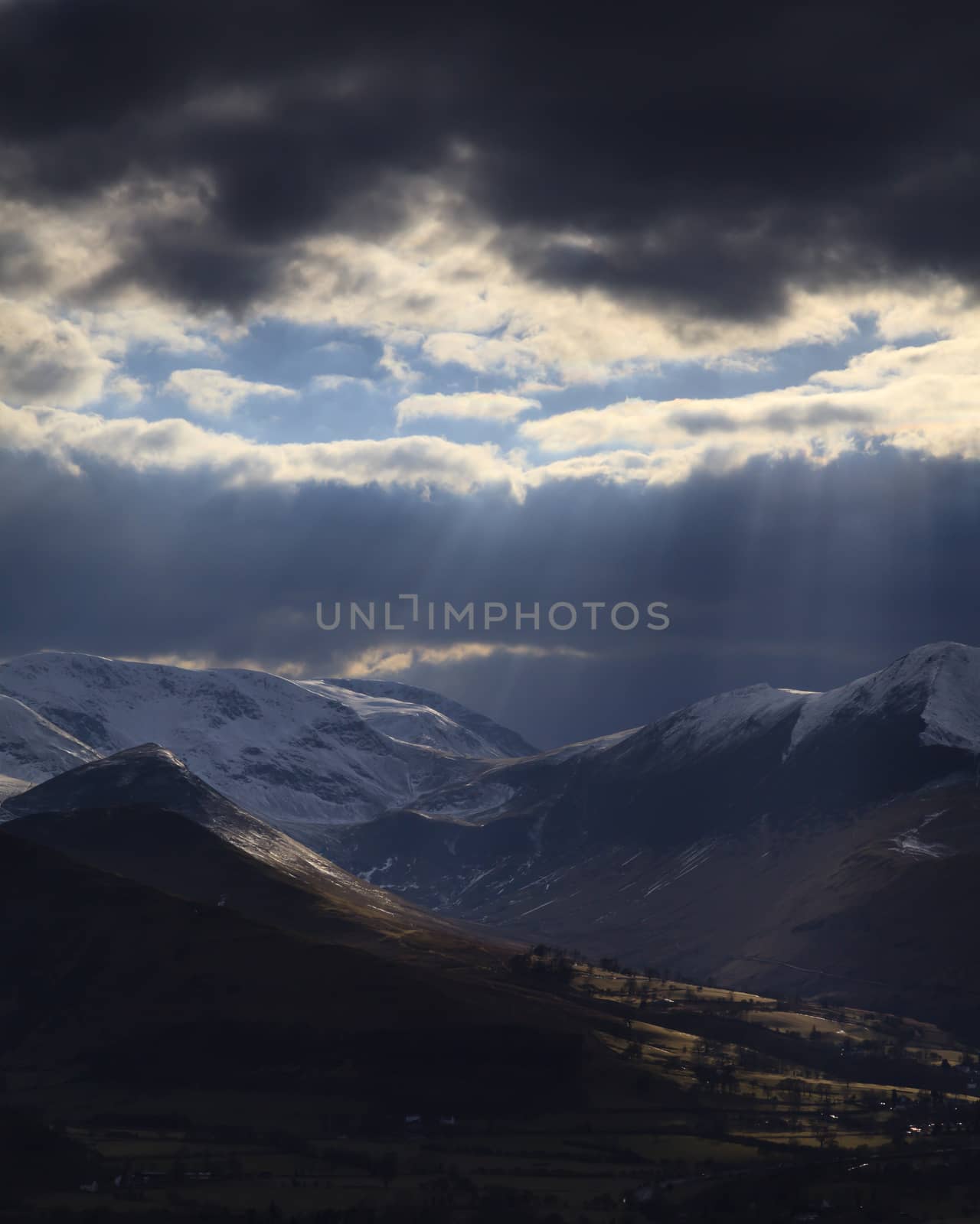 Cumbrian Mountains Winter View by ATGImages
