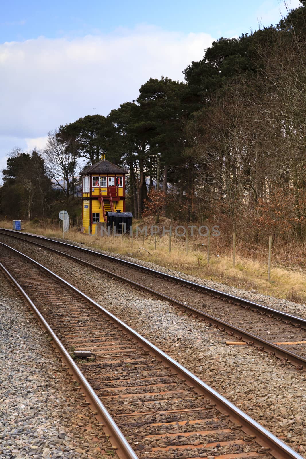 Traditional English Railway Signal Box by ATGImages