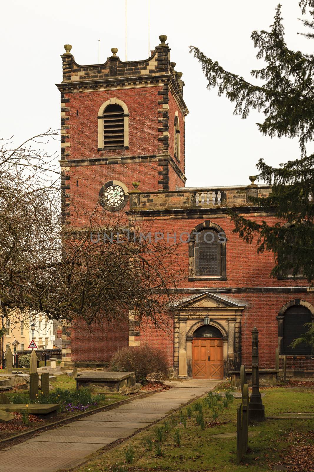 St John the Baptist is an Anglican church situated in Knutsford, Cheshire in northern England.  It was built in a neoclassical style and completed in 1744.