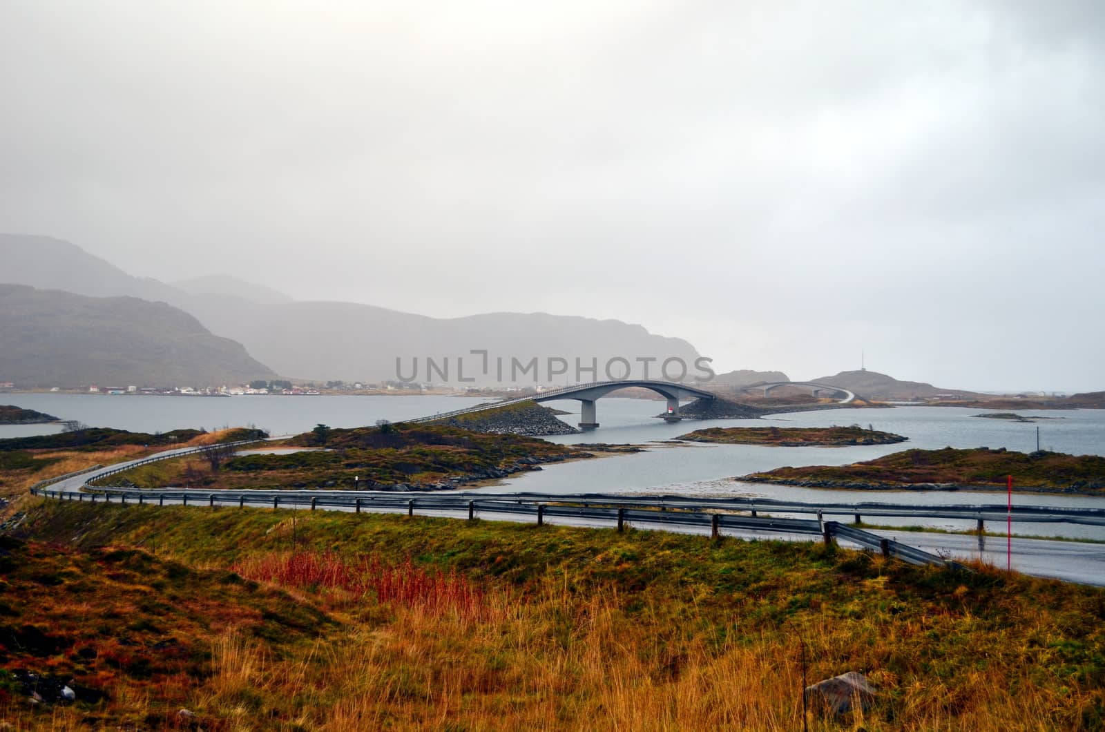 Bridges jump between islands on Lofoten