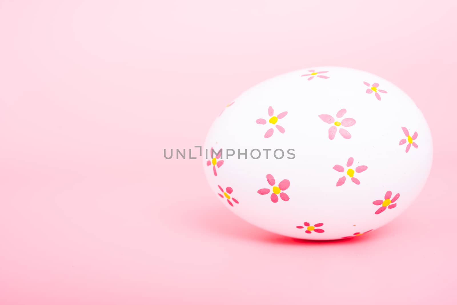 Beautiful Easter White egg color on pink by Sorapop