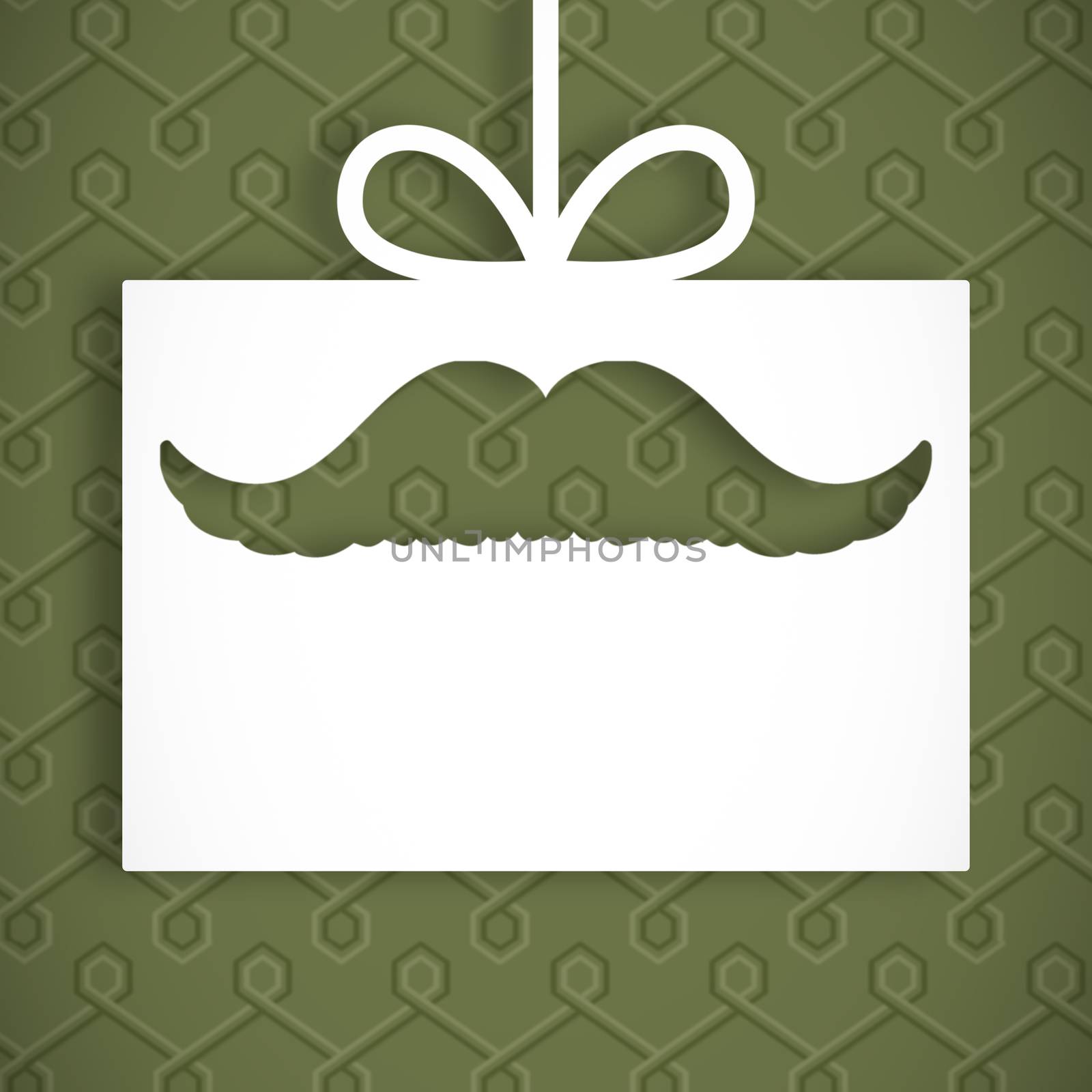 Digitally generated mustache against background