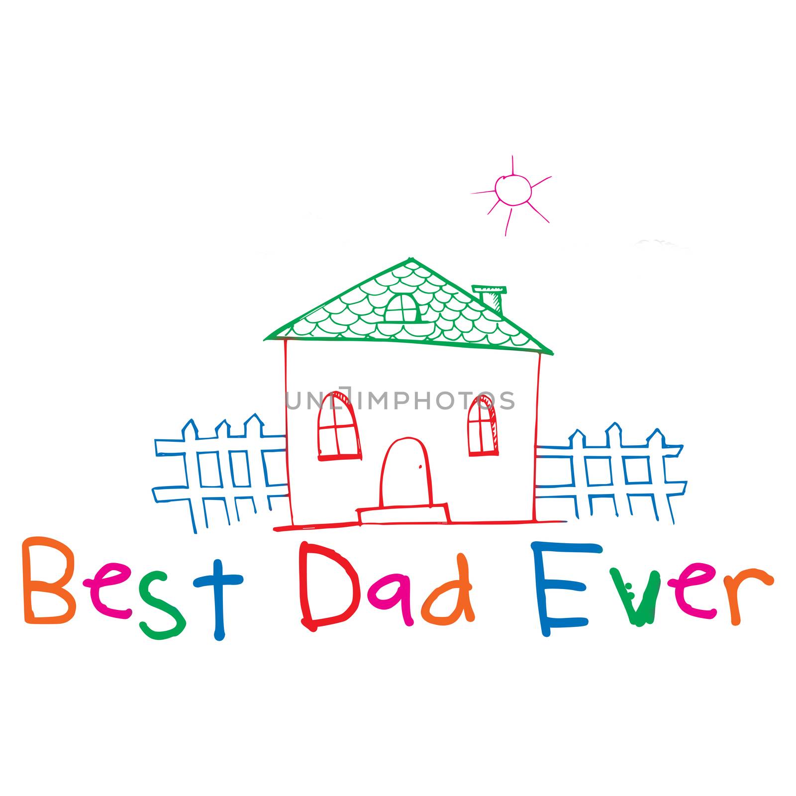 Best dad ever message in colourful letters