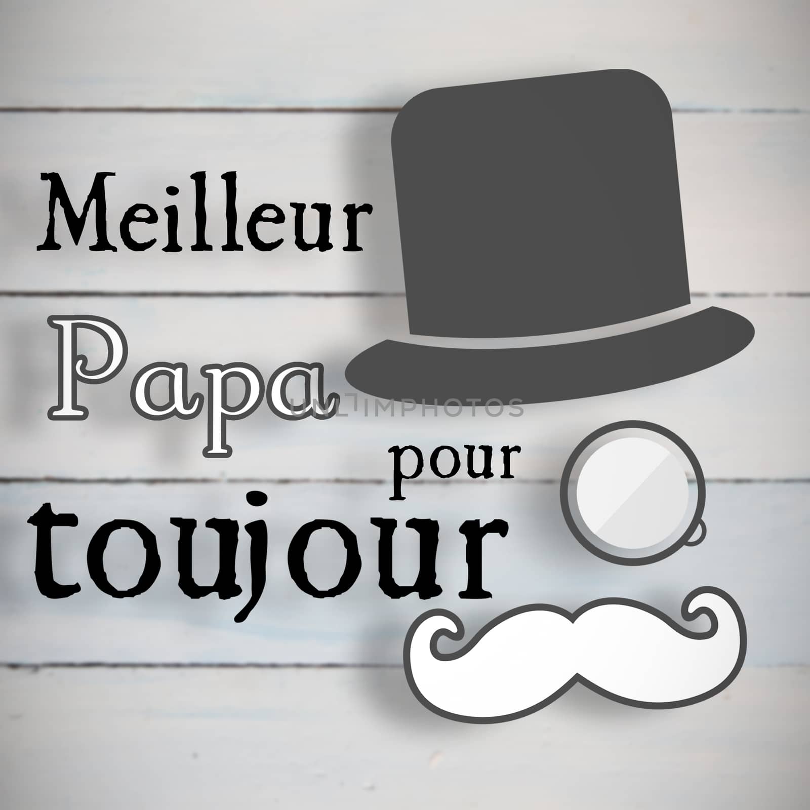 fathers day greeting against painted blue wooden planks