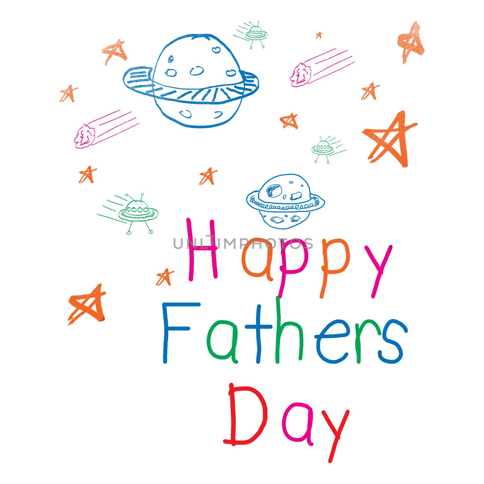 Happy fathers day against white background