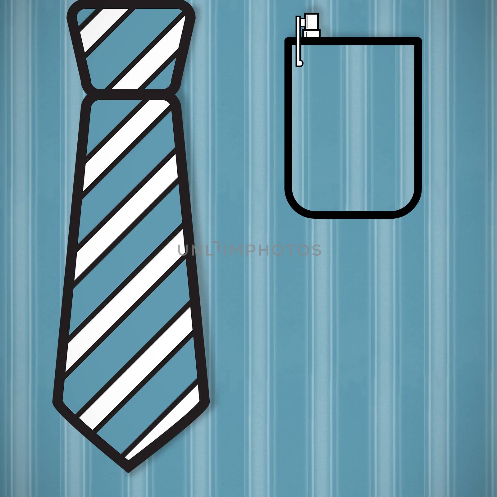 Icon of mustache and tie against background