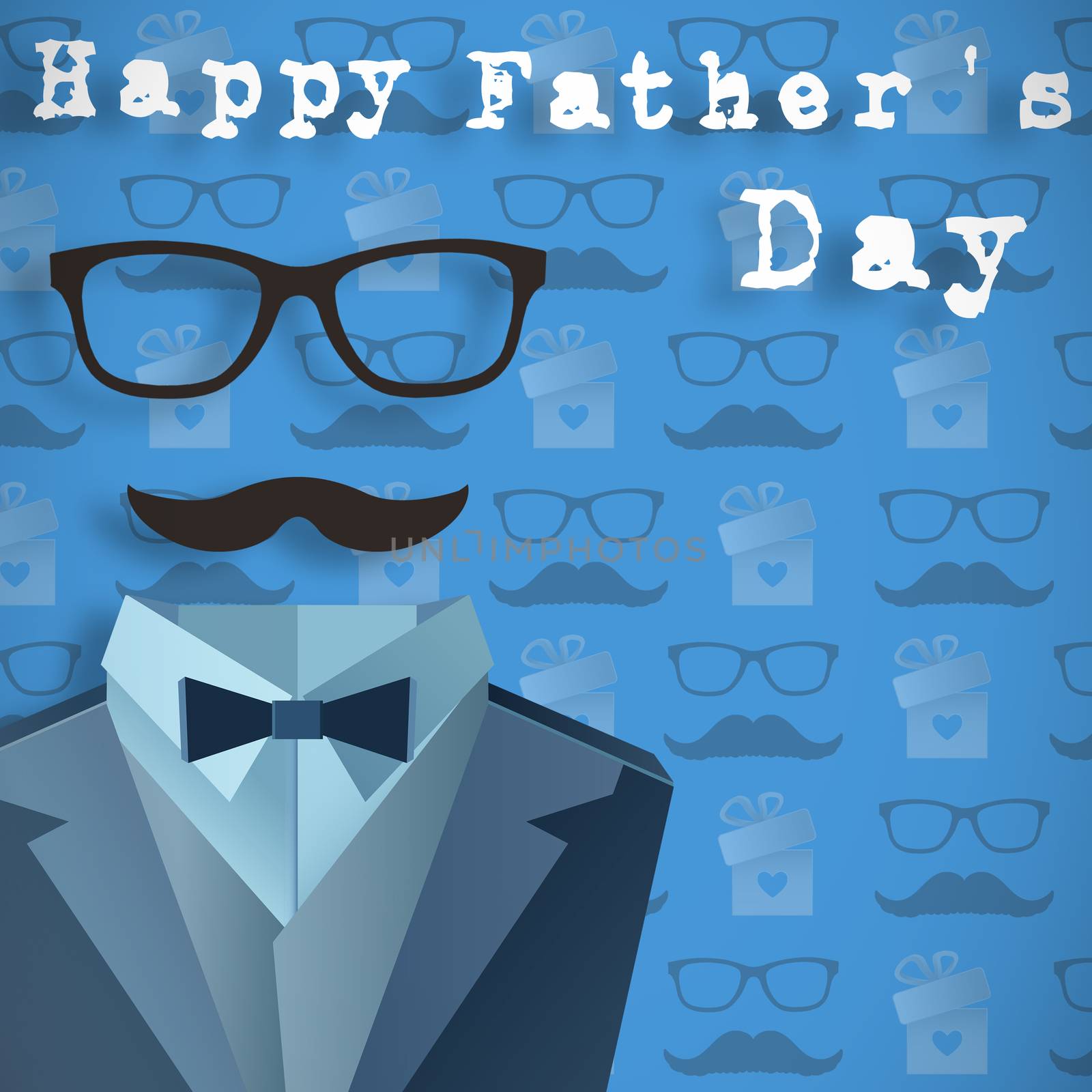 Happy fathers day message on blue background