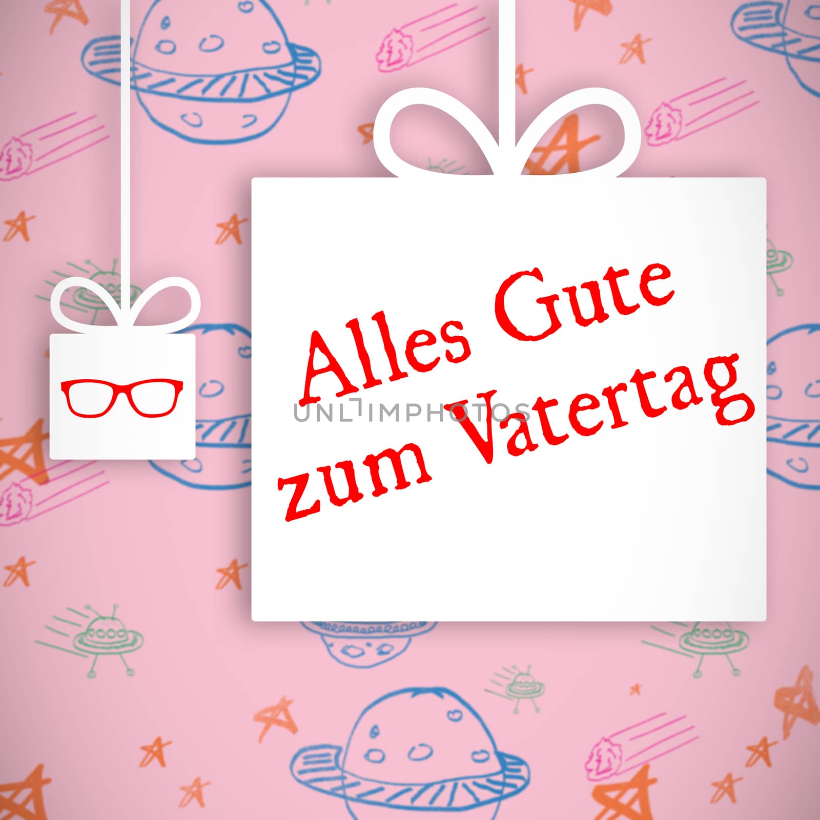 Alles Gute zum Vatertag message on pink background