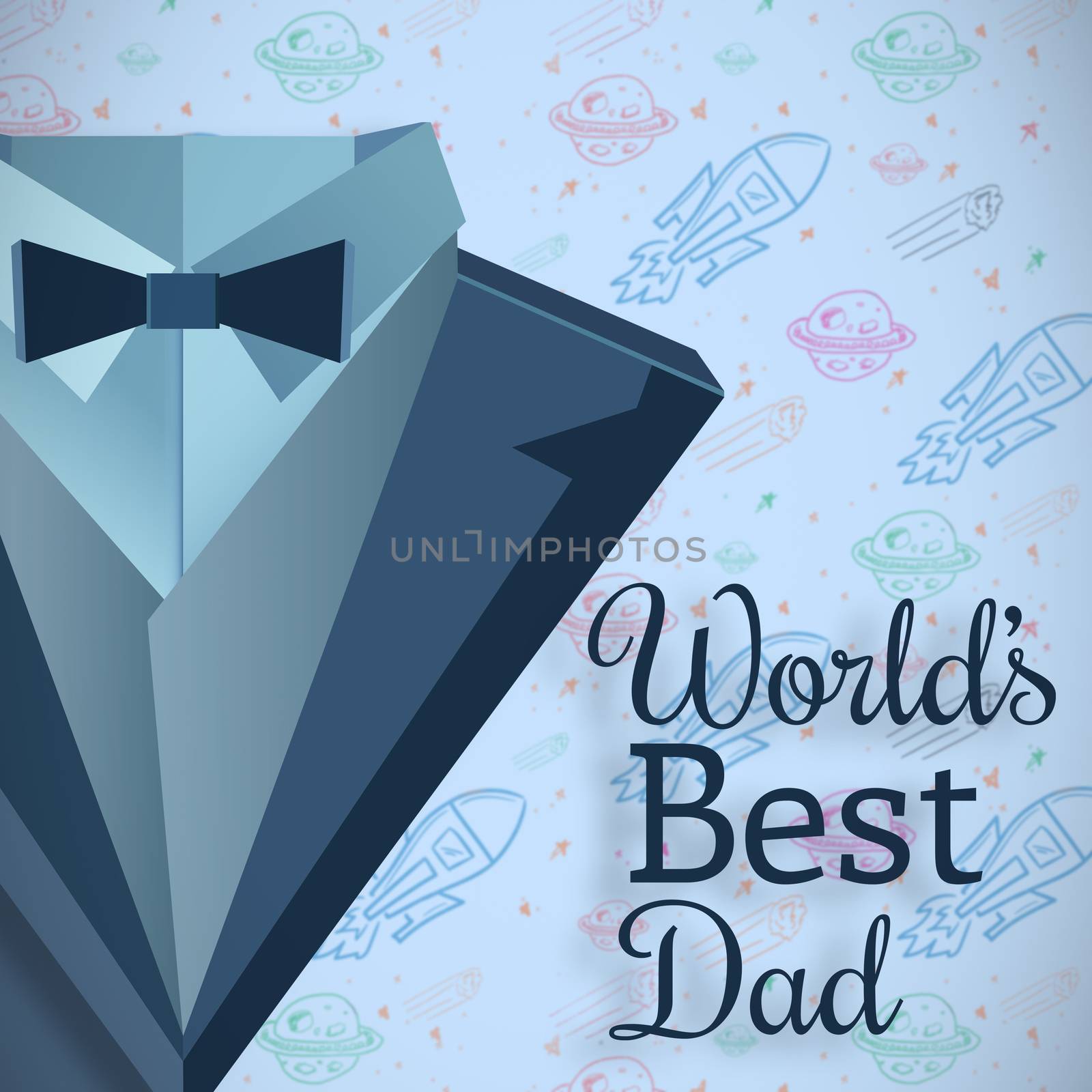 Worlds best dad message on blue background