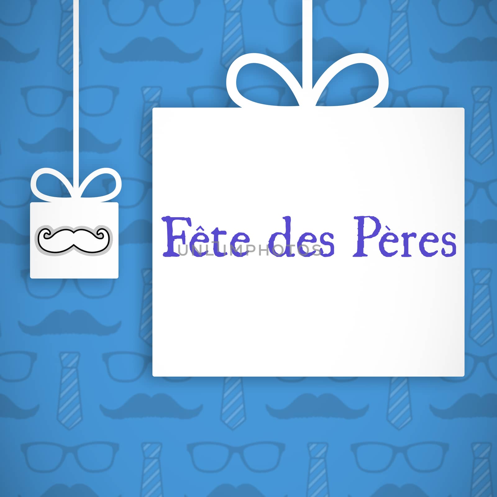Fete de peres message on blue background