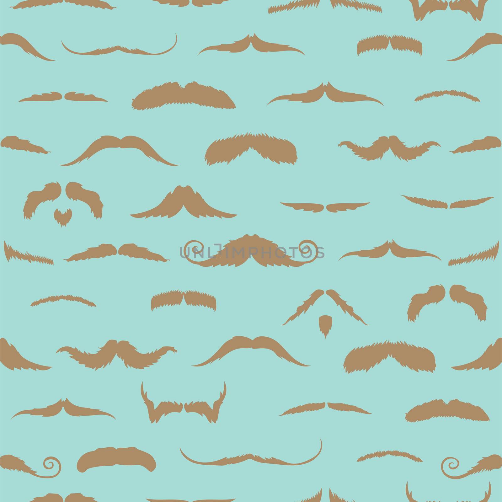 Focus on mustaches in a blue background 