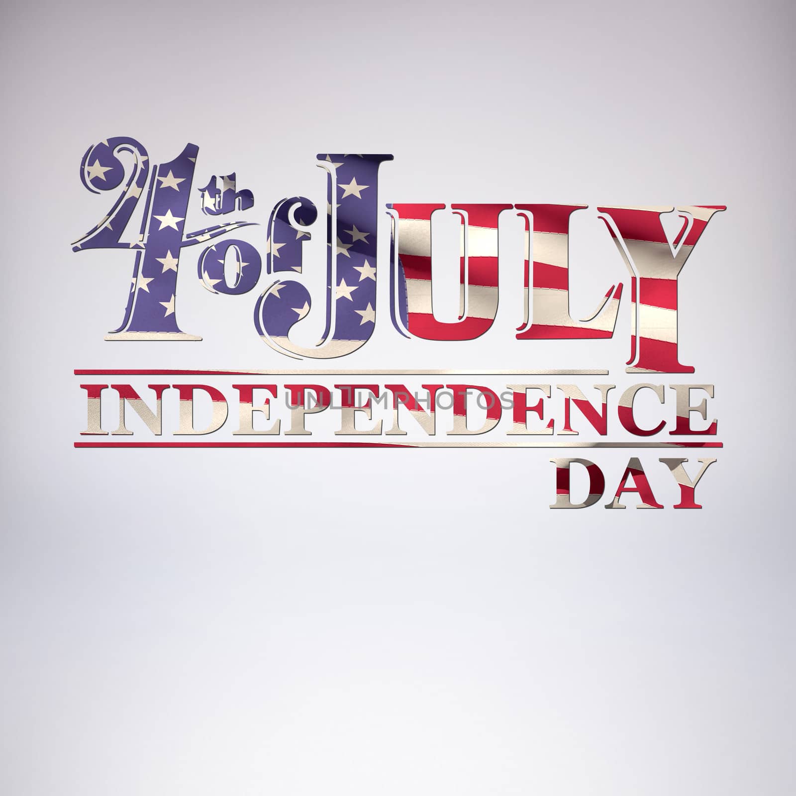 Independence day graphic against grey background
