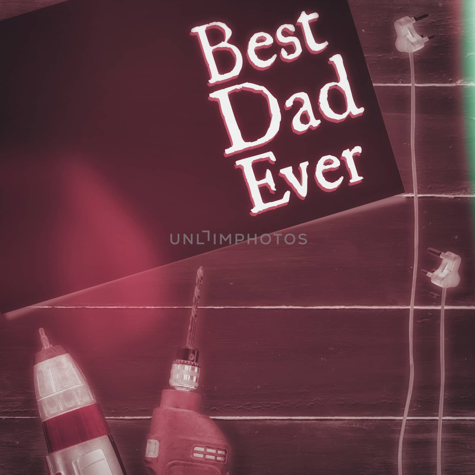 Best dad ever against wooden background