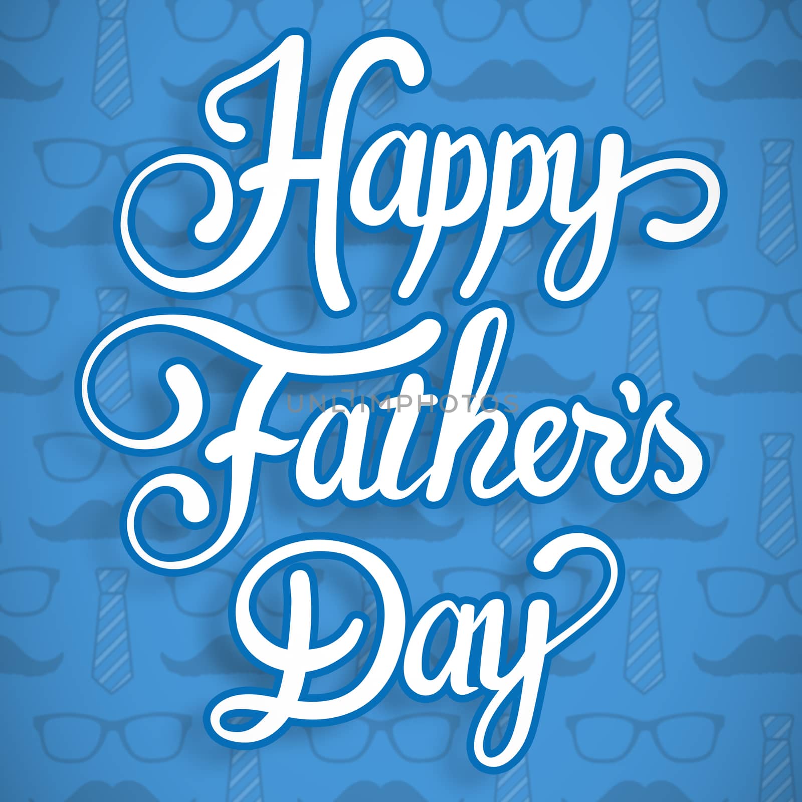 fathers day greeting against digitally generated mustache and tie