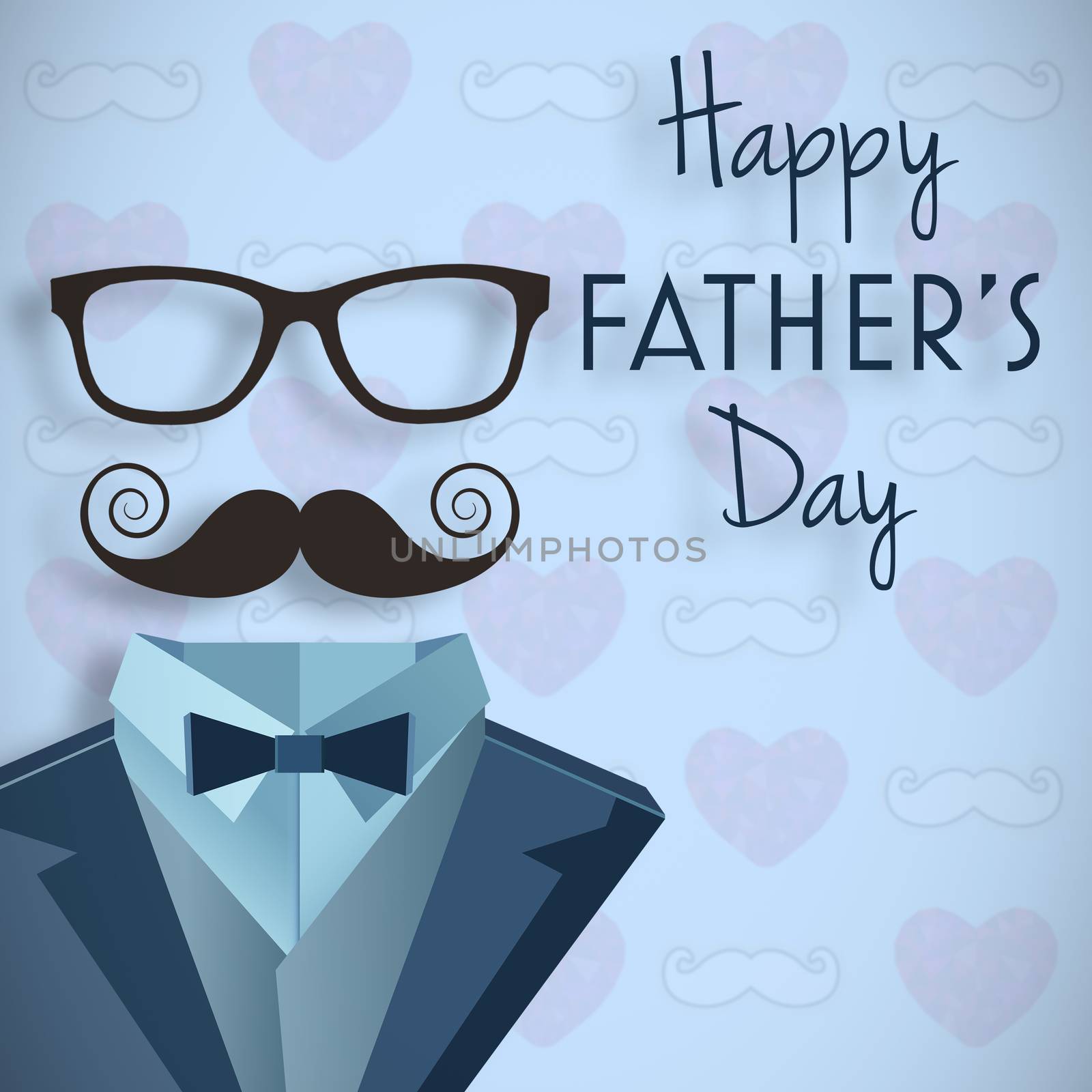 Happy fathers day message on blue background