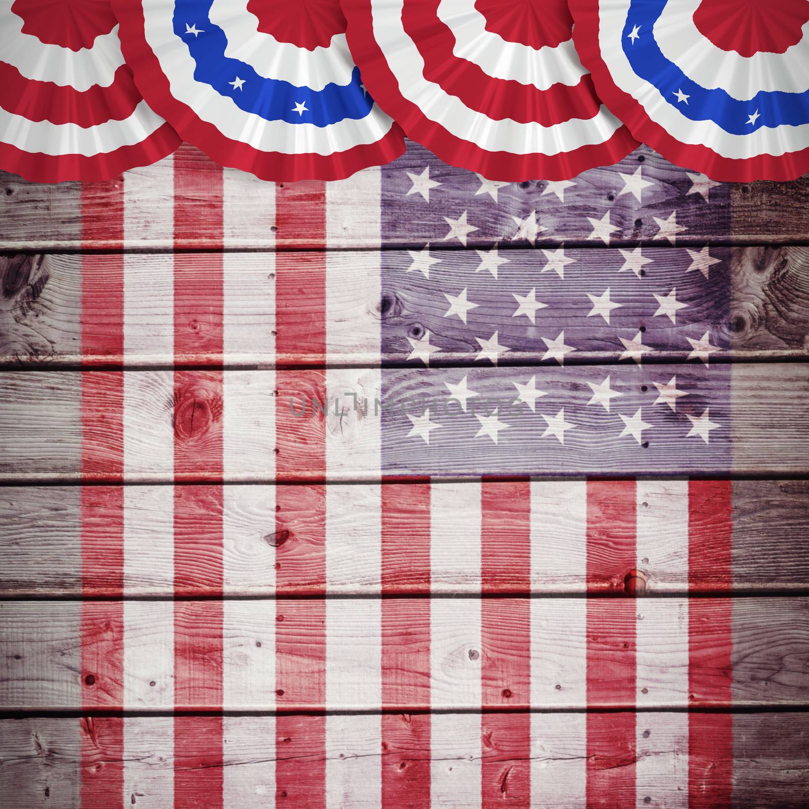 Focus on circle  against composite image of usa national flag