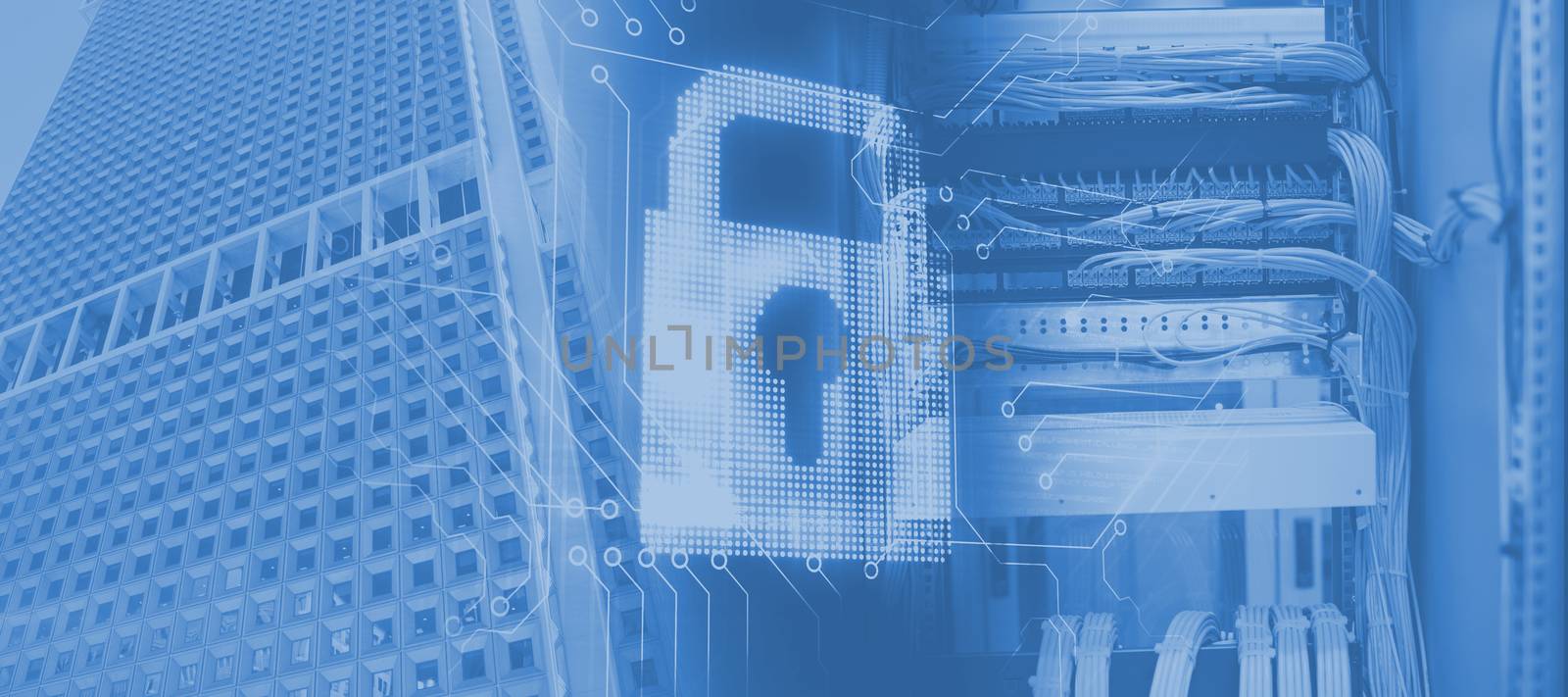 Composite image of blue padlock on white background by Wavebreakmedia