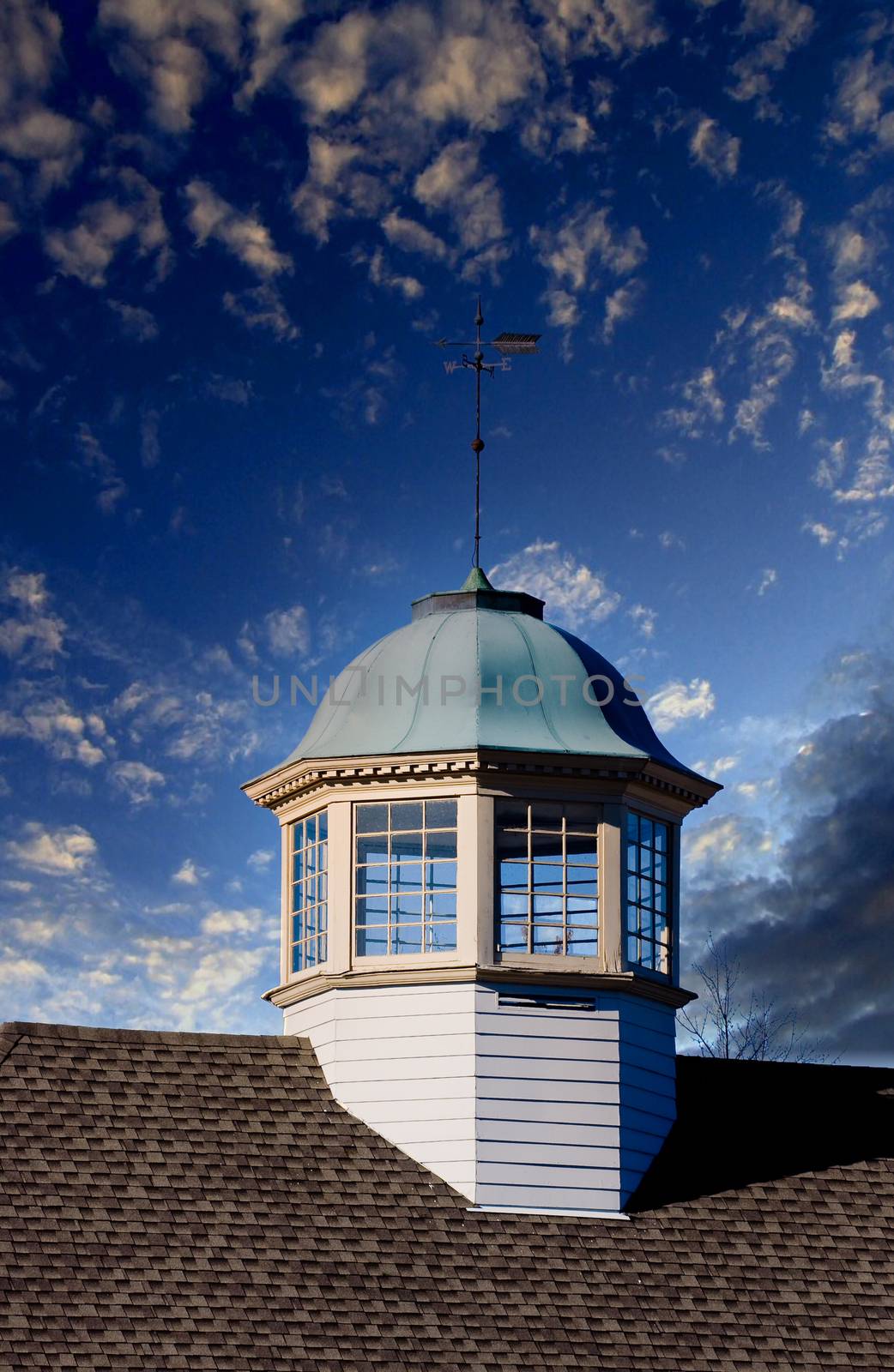 Cupola and Weather Vane at Dusk by dbvirago