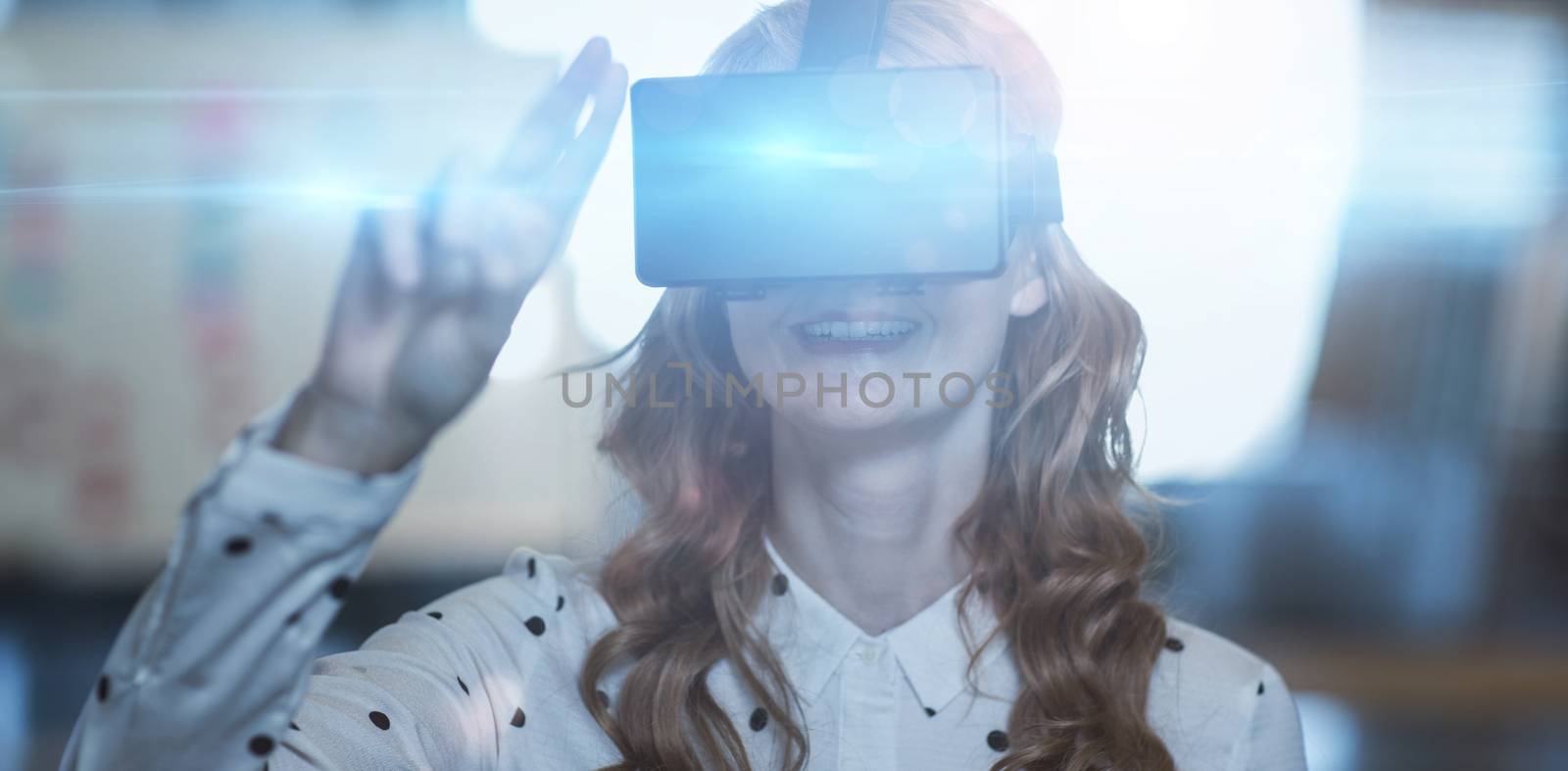 Woman wearing virtual reality glass by Wavebreakmedia