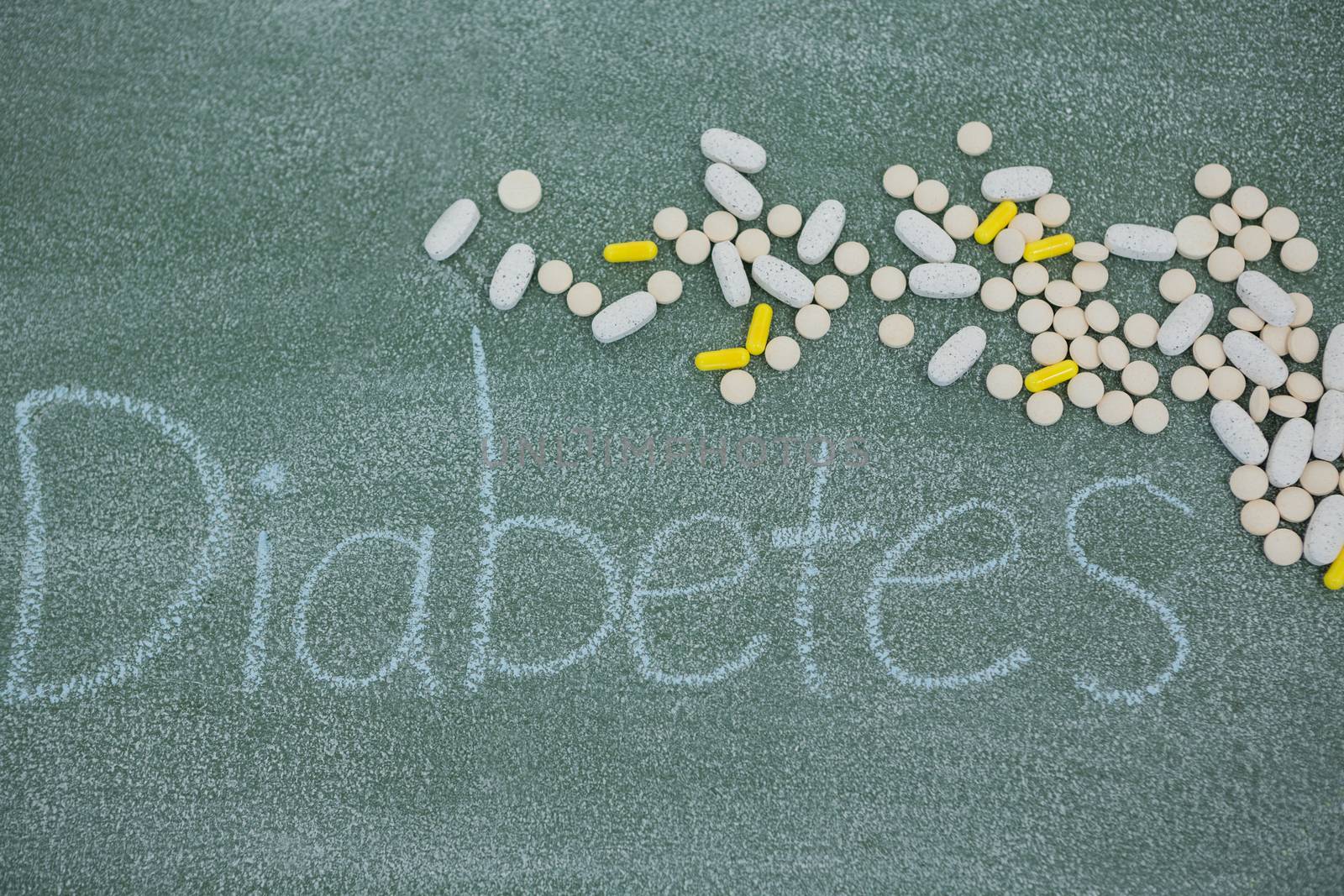 Medicine pills on diabetes text by Wavebreakmedia