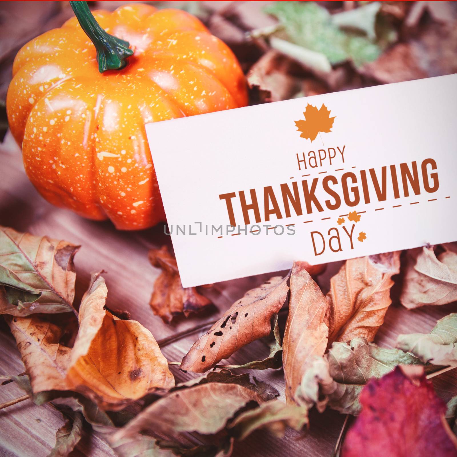 Happy thanksgiving against high angle view of thanksgiving decoration with price tag