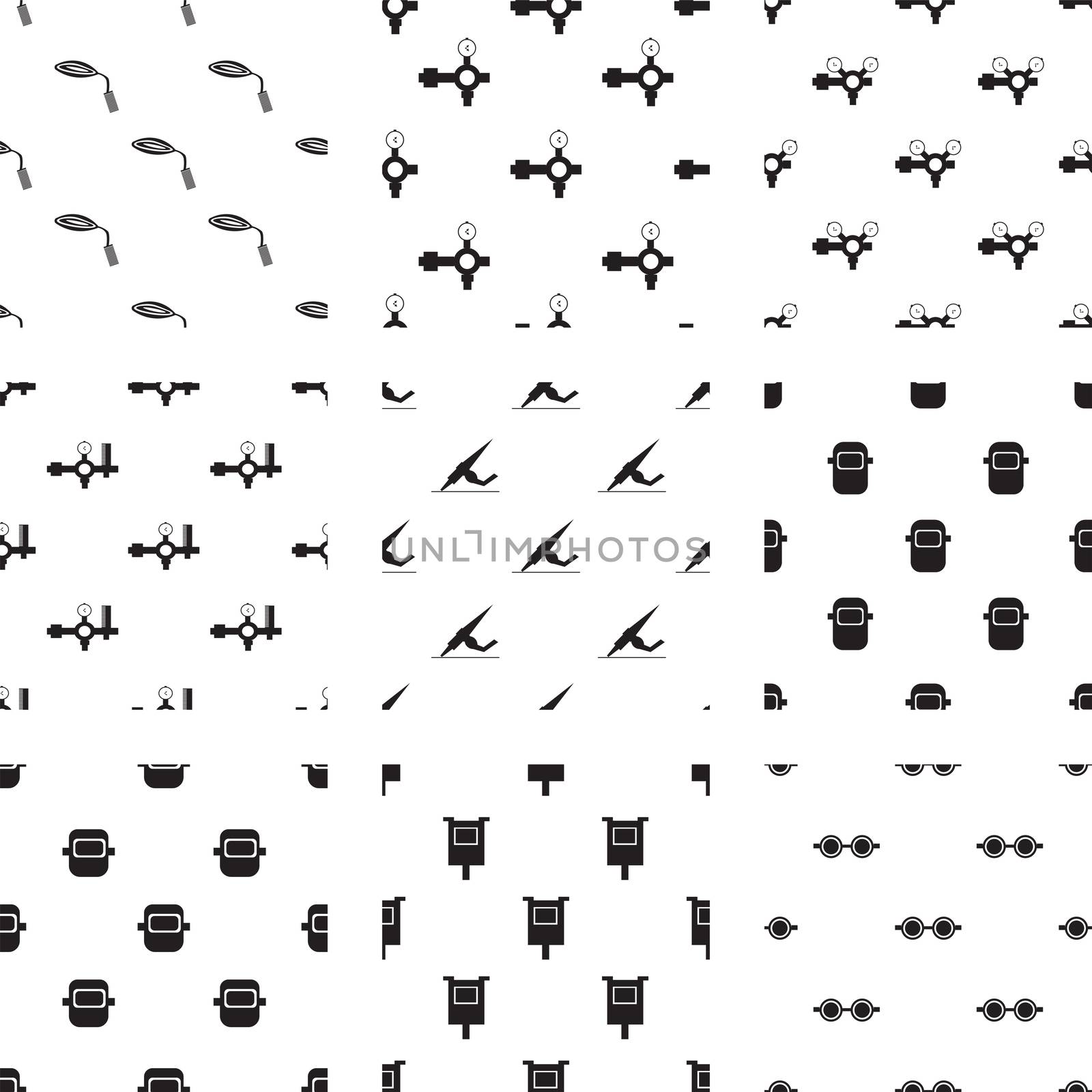 Vector icons set for welder on white background