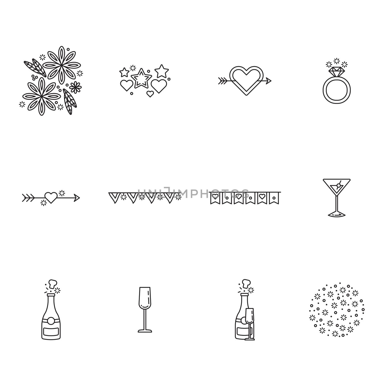Vector set of celebration on white background