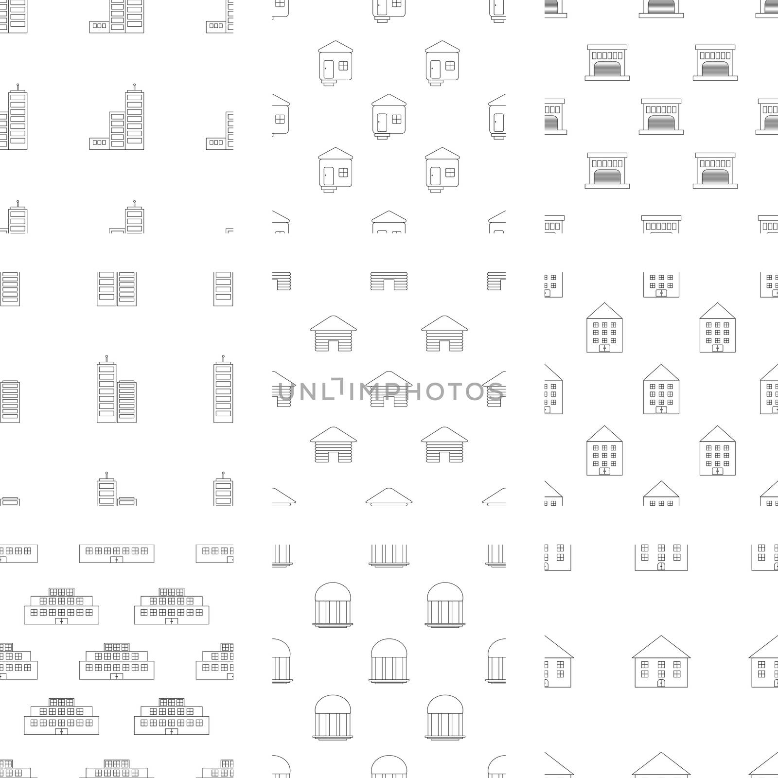 Vector icon set of real estate on white background