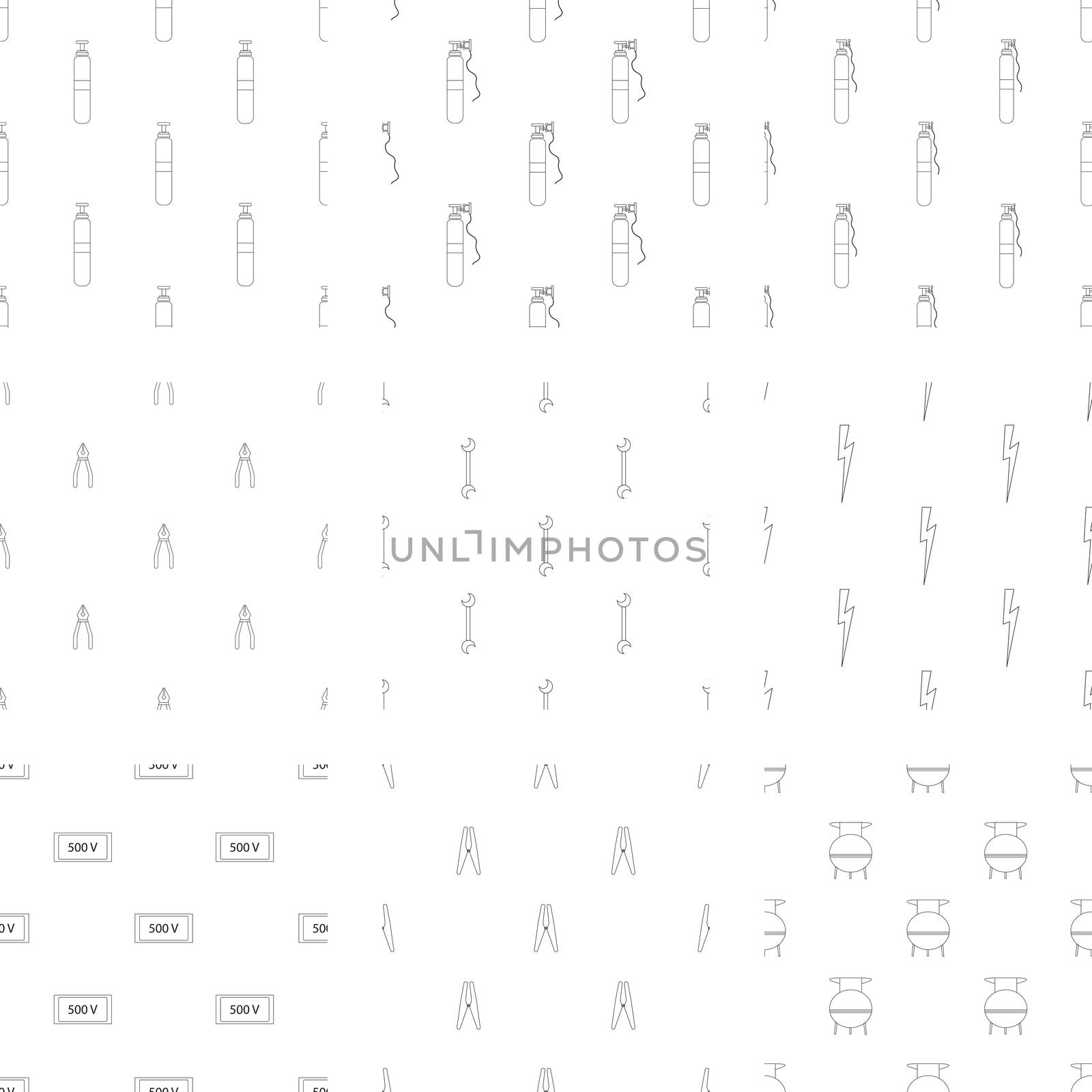 Vector icons set for welder on white background
