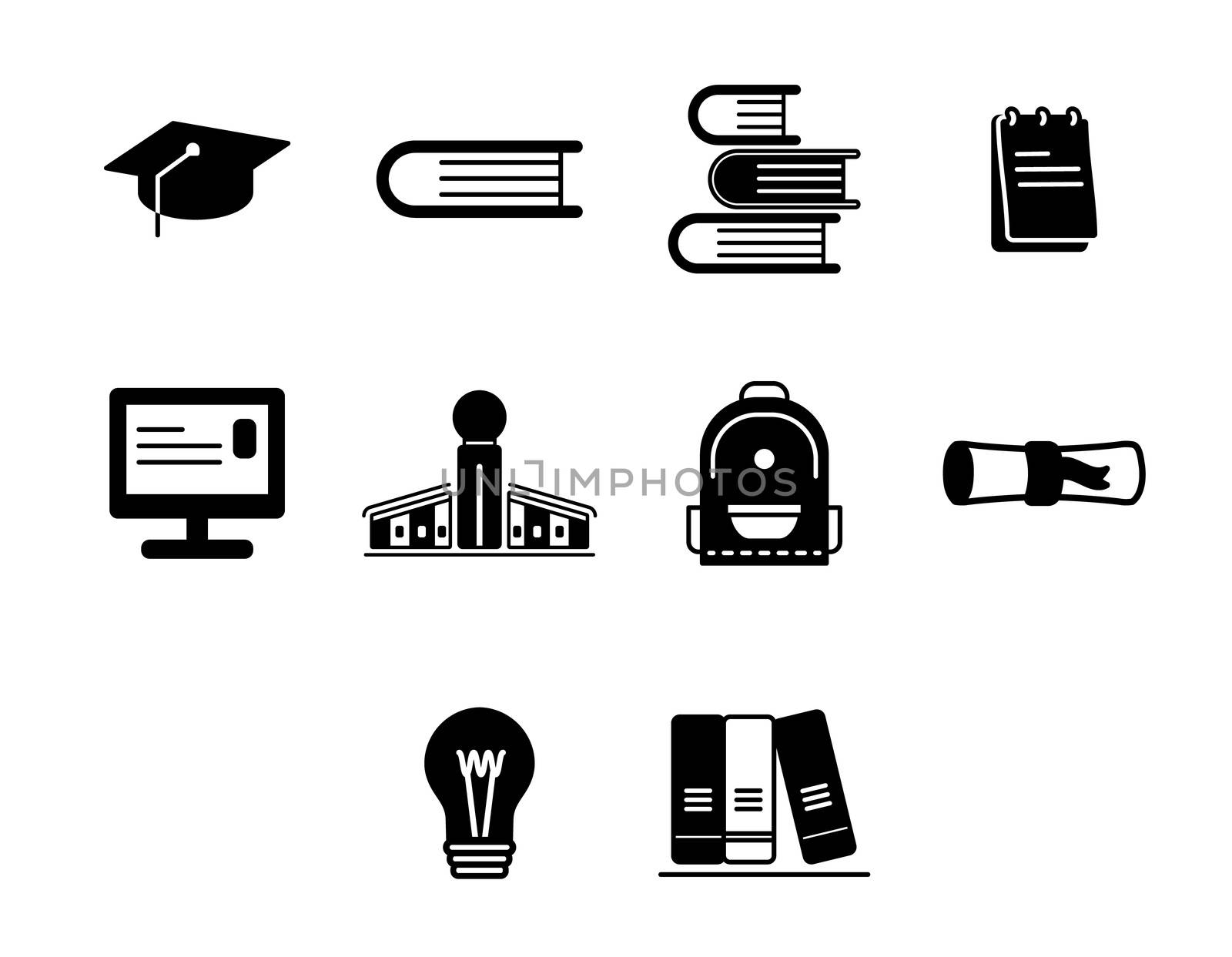 Vector icon set for education by Wavebreakmedia