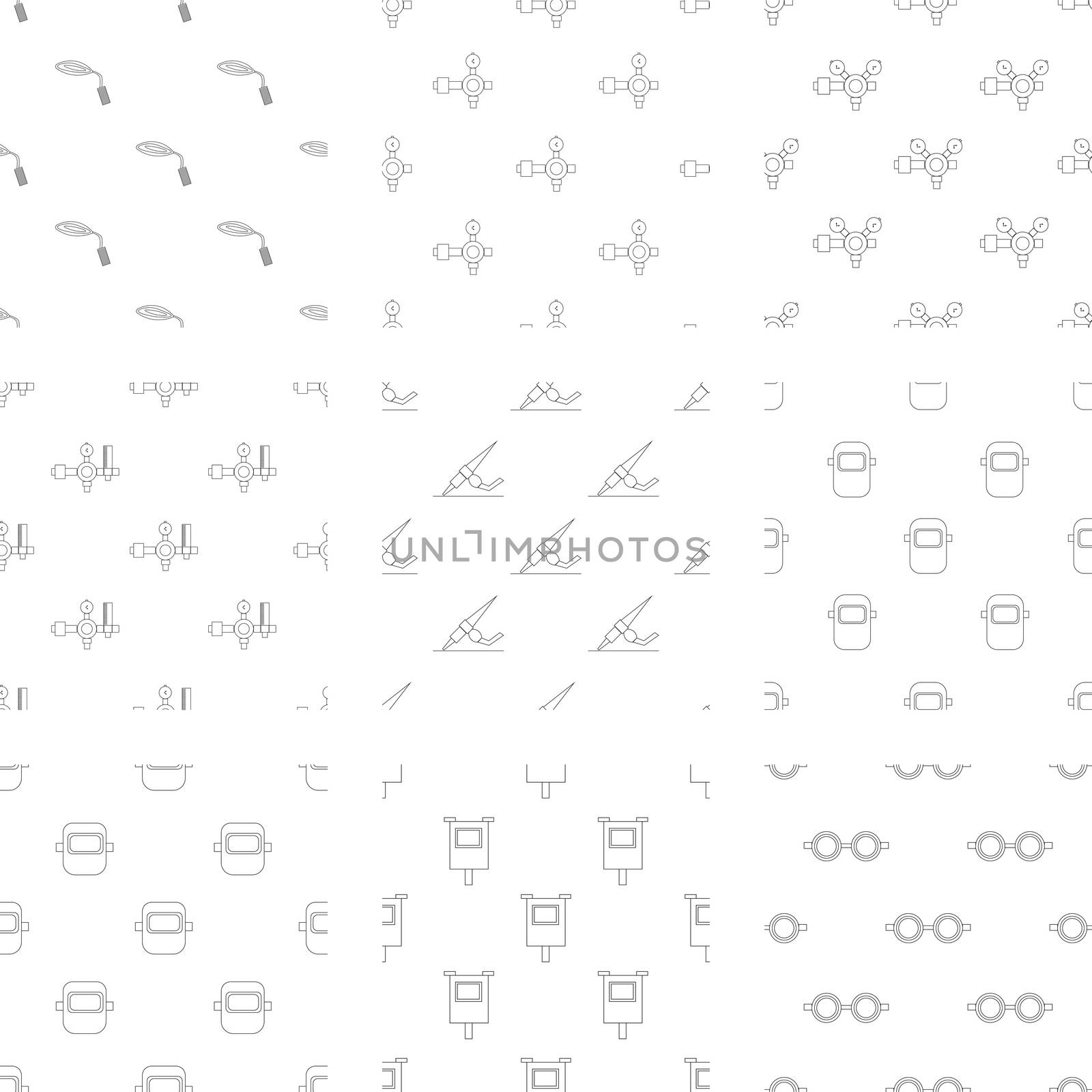 Vector icons set for welder on white background