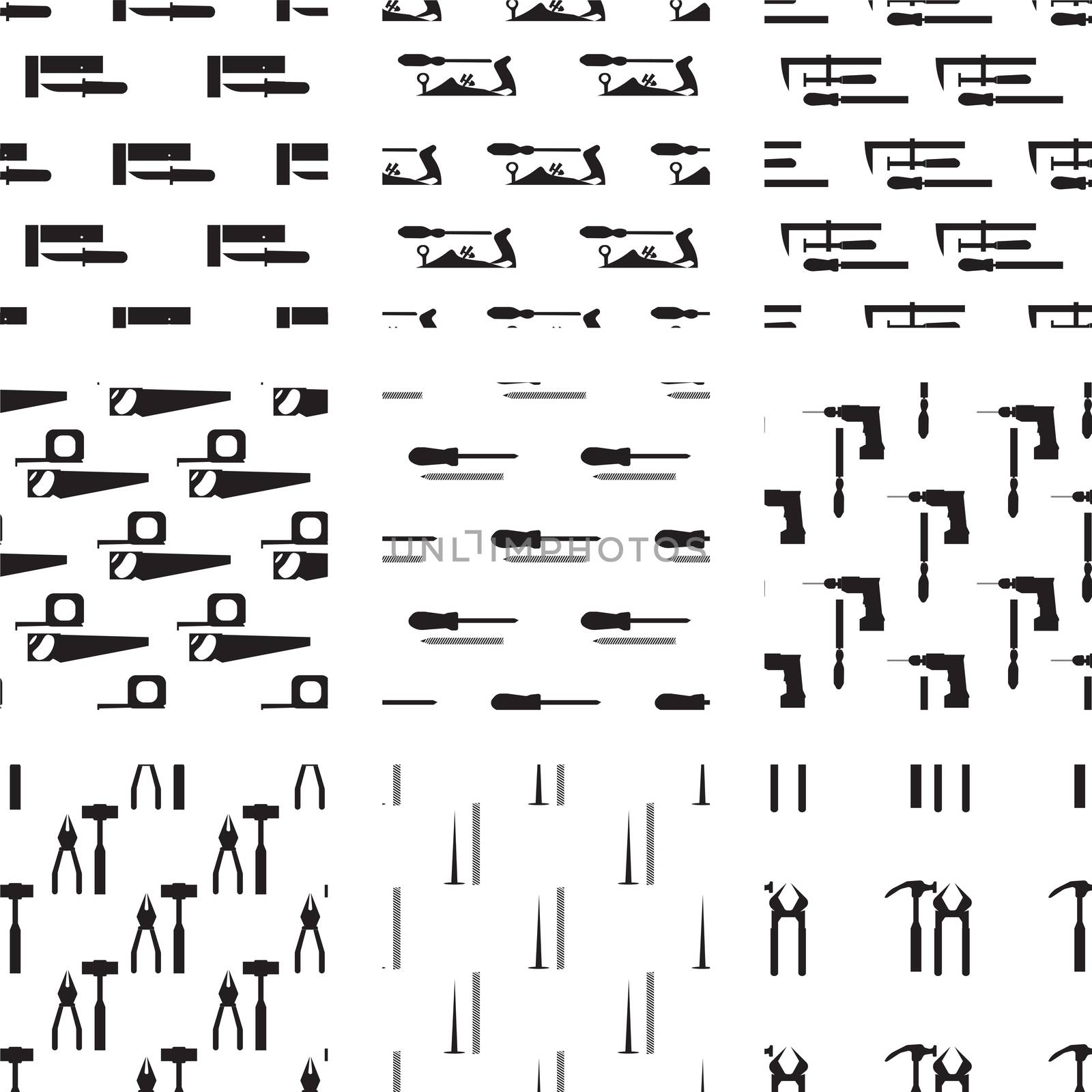 Vector icon set of carpenter tool on white background