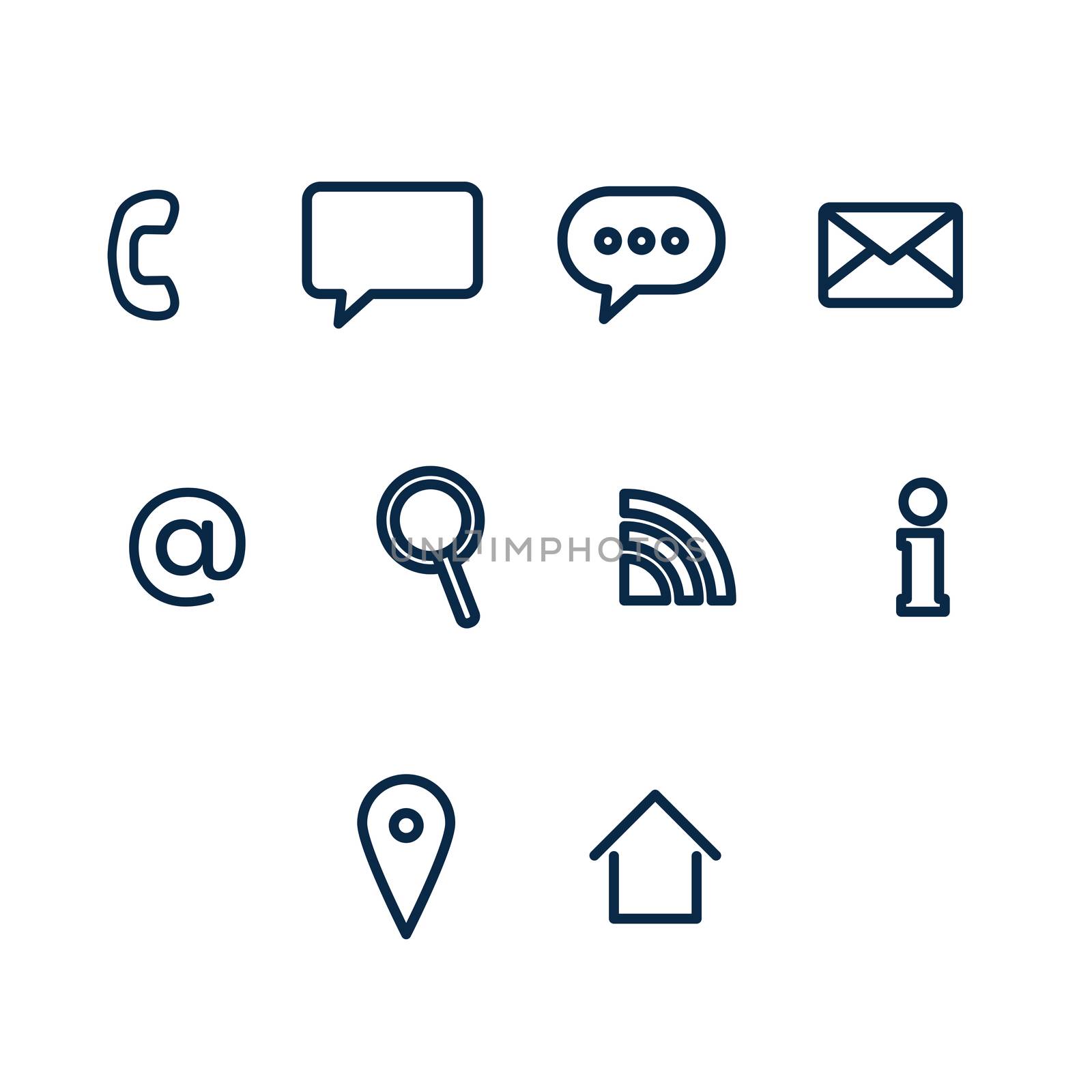 Vector icon set for communication by Wavebreakmedia