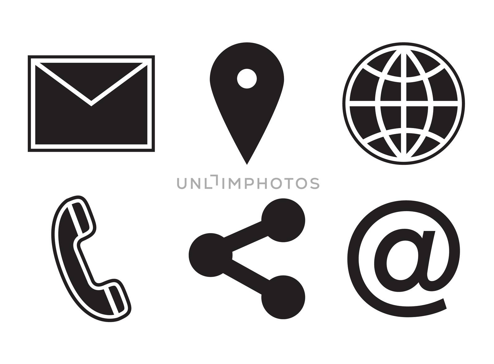 Various vector icons of communication by Wavebreakmedia