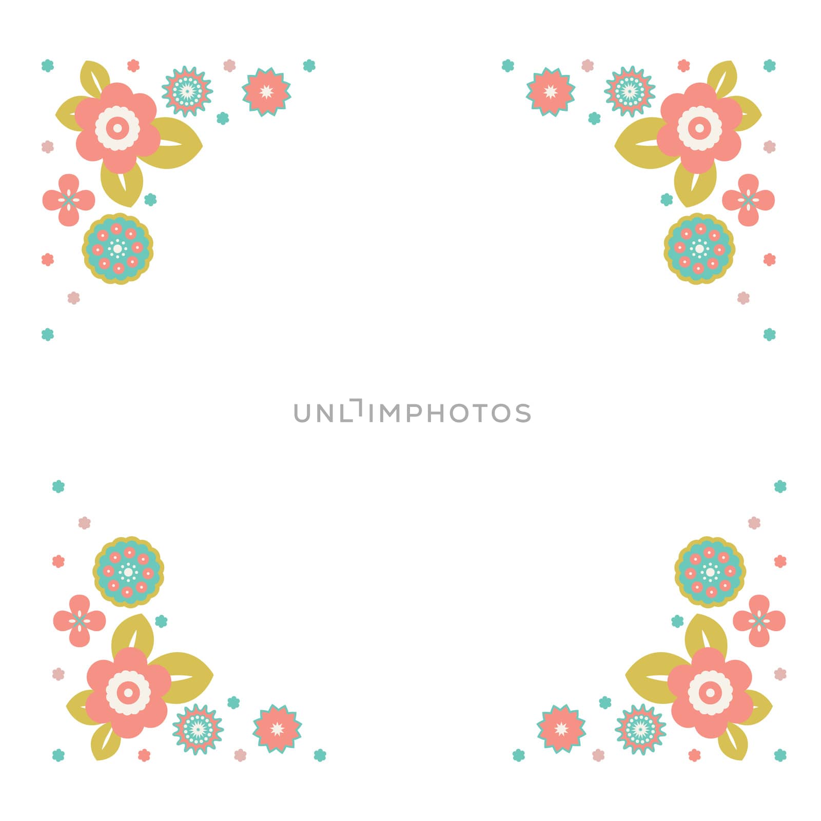 Vector set of floral design template on a white background