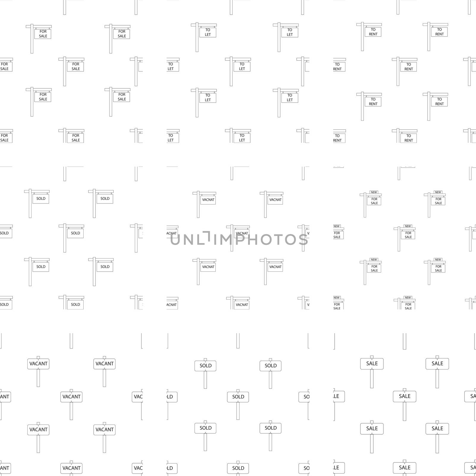 Vector icons set for real estate on white background
