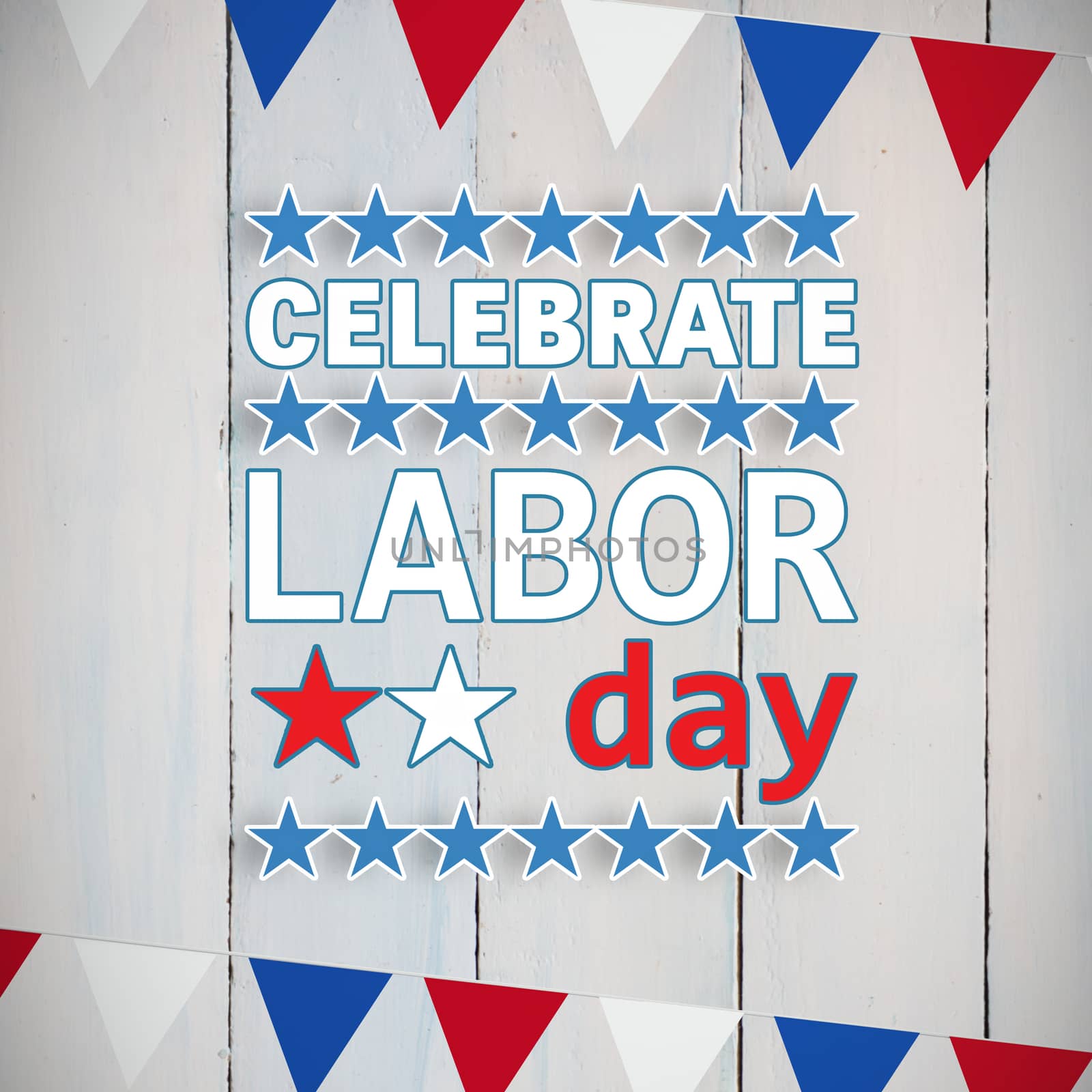 Poster of celebrate labor day text against white background with vignette