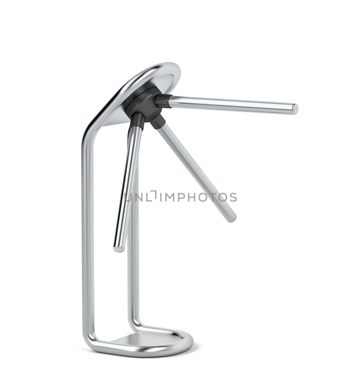 Steel turnstile on white background by magraphics