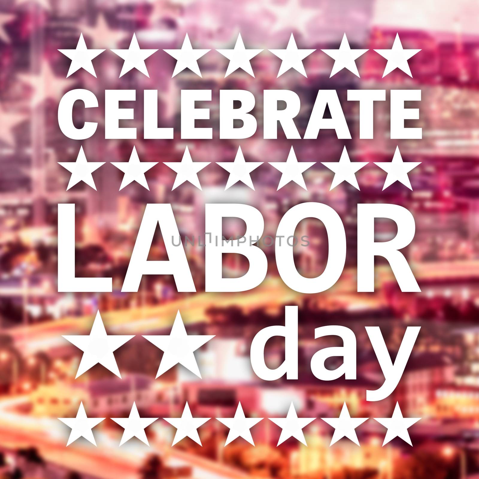 Poster of celebrate labor day text over white background