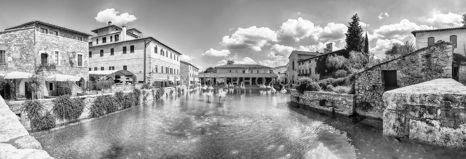 Medieval thermal baths in the town of Bagno Vignoni, Italy by marcorubino