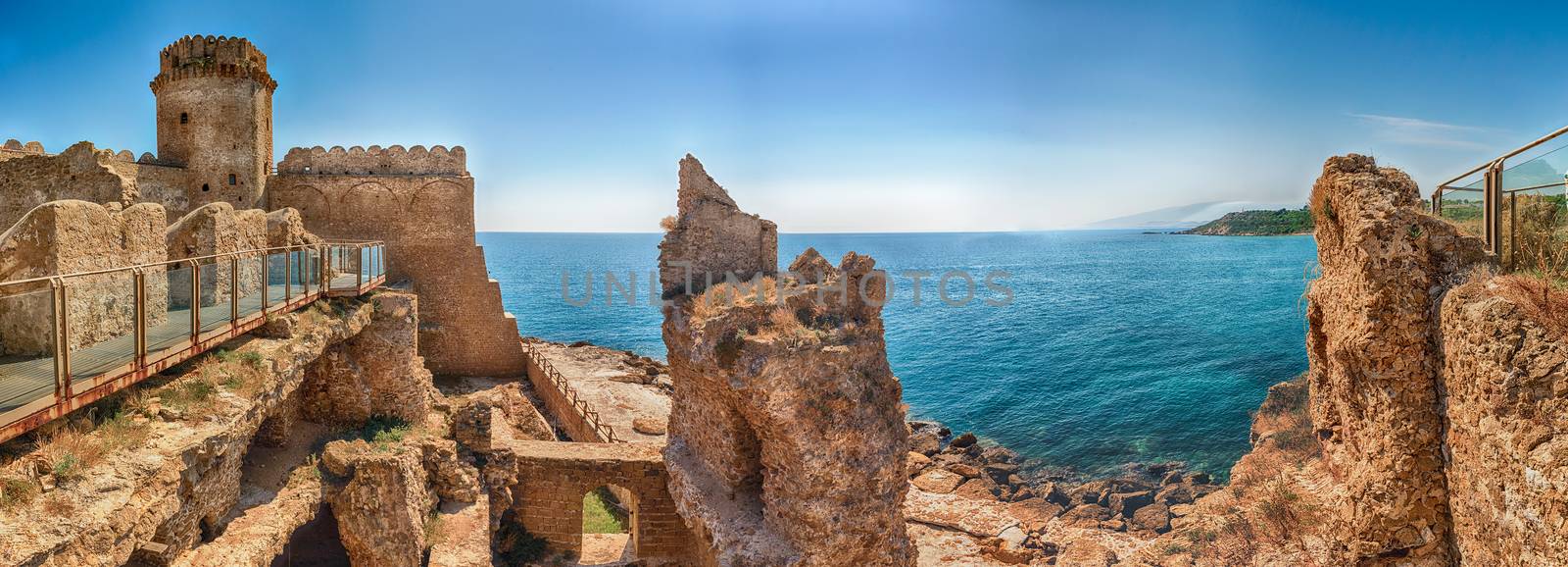 View of the Aragonese Castle, Isola di Capo Rizzuto, Italy by marcorubino