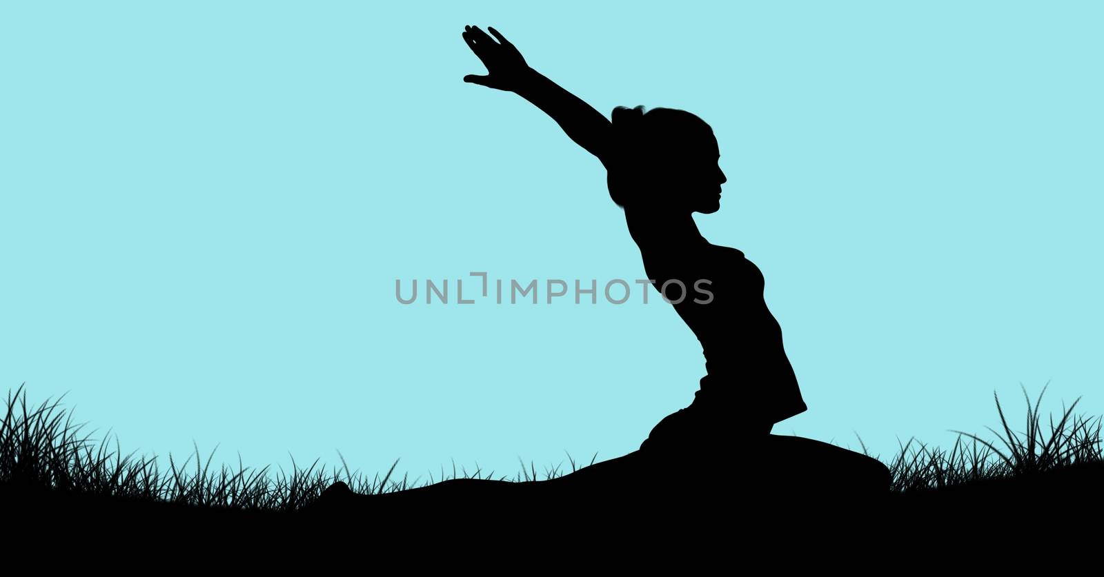 Shadow of woman doing yoga by Wavebreakmedia